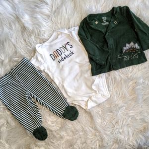 Carter's 3 piece dinosaur outfit